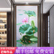 彩象 新中式純手繪油畫荷花蓮花九魚(yú)圖入戶玄關(guān)走廊過(guò)道客廳裝飾畫 黑色/環(huán)?？?單幅40*80
