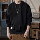 后琤美式拼色潮流圓領(lǐng)衛衣男寬松秋冬季無(wú)帽長(cháng)袖男生潮牌休閑套頭衫潮 黑色 L（120-140斤）