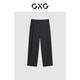 GXG男裝 經(jīng)典雙色直筒長褲 黑色 180/XL