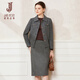 經(jīng)典故事（JANE STORY）羊毛呢外套套裝裙女2025年秋冬新款通勤穿搭職業(yè)半身裙呢子兩件套 黑色條紋 L
