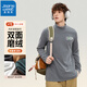 真維斯（JEANSWEST）半高領(lǐng)雙面絨長(zhǎng)袖春冬季新款寬松半高領(lǐng)柔軟保暖親膚秋衣打底衫 深灰（數(shù)字電池白X） 2XL