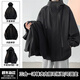 引異可拆卸加絨三合一防水夾克男秋冬季外套內膽拉鏈可拉在一起 黑色 XL