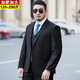 紗格大碼西服套裝男士西裝加肥加大胖子商務(wù)休閑職業(yè)正裝新郎結婚禮服 黑色 5XL /200（215-225斤）