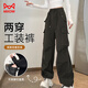 貓人工裝褲休閑運(yùn)動(dòng)長(zhǎng)褲子女沖鋒褲秋季純棉寬松直筒褲戶外登山徒步