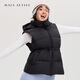 MAIA ACTIVE羽絨馬甲 白鴨絨高領(lǐng)收腰連帽戶外運(yùn)動(dòng)瑜伽外套馬甲上衣DJ304 神秘黑 M