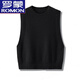 羅蒙（ROMON）新款高級感圓領(lǐng)無(wú)縫一體羊毛針織馬甲套頭減齡無(wú)袖背心羊毛毛衣 黑色 M 90-105