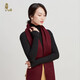 嫵WOO經(jīng)典款小水紋春秋款羊絨圍巾女雙面長(cháng)款純色經(jīng)典圍脖情侶款 酒紅