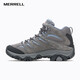邁樂(lè )（Merrell）【上新】戶(hù)外徒步鞋男女款MOAB3MID WP中幫防水透氣防滑登山鞋 上新J500162灰蘭(女款) 37
