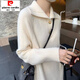 初徑高領(lǐng)針織連衣裙女秋冬寬松外穿法式新款打底內搭長(cháng)款過(guò)膝毛衣裙子 奶白色(韓版) M模特尺碼(建議100-120)