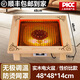 湘威烤火盆家用暖腳器電火盆實木取暖器桌下烤腳電火爐烘腳正方形大功率電暖爐烤火爐烤火器小太陽 實木原木色48*48CM