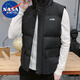 NASA MARVEL棉馬甲男秋冬外套坎肩無(wú)袖棉衣純色休閑立領(lǐng)戶(hù)外男裝 黑色 2XL