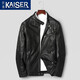 凱撒（KAISER）真皮皮衣男全植鞣綿羊皮2025冬季新款修身帥氣機(jī)車皮夾克男外套潮 黑色 XL (175) (適合120-135斤)