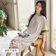 軒?kù)n（XULEN）睡衣女莫代爾棉涼感短袖女連衣裙大碼家居服 62573米杏 XL 