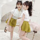 金布丁（JINBUDING）夏季女童套装适合3-14岁小女孩穿的新款韩版时尚衣服中大童小女生 黄色套装 140 建议身高130cm左右（尺码偏小）