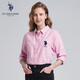 U.S. POLO ASSN.保羅長(cháng)袖襯衫女2024新款商務(wù)休閑襯衣正裝開(kāi)衫上衣女裝 粉色 2XL-175/96A