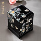 錦貝傳說(shuō) 螺鈿漆器木質(zhì)珠寶首飾盒收納項(xiàng)鏈歐式多層盒子禮品定制結(jié)婚禮物 【玫瑰花黑色】多層首飾盒