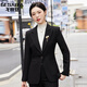 Gesaiya品牌長袖小西裝女式秋冬新款職業(yè)裝女裝套裝修身西服外套女文員工作服 黑色西裝 S