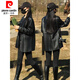 皮爾卡丹（pierre cardin）黑色PU皮衣女外套春秋季中長(cháng)款2025新款感風(fēng)衣顯瘦百搭皮衣外套 黑色 S 建議95-120斤以下