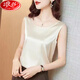 浪莎真絲吊帶背心女內搭打底配西裝桑蠶絲質(zhì)緞面圓領(lǐng)春夏新款外穿上衣 香檳色 XL