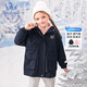 水孩兒（SOUHAIT）童裝女童可拆卸外套冬新款兒童搖粒絨風(fēng)衣保暖百搭兩件套 藏藍 130