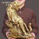 MOREISAN銅老虎擺件中式輕奢銅十二生肖家居玄關客廳辦公室工藝吉祥物裝飾擺設送朋友送客戶生日禮物 特大號【款】上山虎