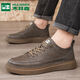 木林森男鞋休閑鞋男秋冬季一腳蹬套腳商務(wù)皮鞋軟底懶人駕車(chē)鞋透氣板鞋子 卡其 （全新材料升級改版） 40