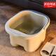簡(jiǎn)先生泡腳盆泡腳桶家用塑料按摩洗澡盆過(guò)小腿桶過(guò)膝高足浴盆保溫洗腳桶 卡其色【升級加厚/無(wú)蓋】矮款 加厚-足浴桶【帶按摩輪】
