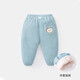 班得小童褲子冬季加絨加厚春秋兒童男女童嬰兒屁屁褲寶寶外穿大pp褲子 藍色（秋冬加絨） 80 （兩用襠）