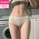 莫代爾女士?jì)妊澟脱”z裸感無(wú)痕薄款抗菌襠日系少女生三角底褲 裝：藍色+綠色+淺粉+膚色 4條 M 【80-115斤】