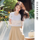歌力思（ELLASSAY）【博主同款】秋季新款100%綿羊毛曠野美拉德柔軟修身針織衫女 純凈白 S