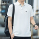 JEEP SPIRIT吉普短袖T恤男夏季休閑POLO打底衫工作服上衣服 白色 L
