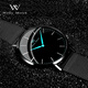 welly merck威利默克瑞士品牌手表男士手表防水商務(wù)石英送禮節日禮物 簡(jiǎn)約兩針款 黑色藍針 鋼帶 40mm