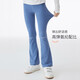 onmygame女童高腰微喇叭褲兒童彈力瑜伽褲夏運(yùn)動(dòng)緊身褲打底褲長(zhǎng)褲 深紫藍(lán) 170