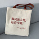 佳品優(yōu)手提新青年帆布包學(xué)生帆布袋大容量單肩斜挎收納包拉鏈拎包 數(shù)風(fēng)流人物還看今朝 34*39cm