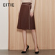 愛(ài)特愛(ài)（EITIE）不對稱(chēng)簡(jiǎn)約通勤高腰顯瘦a字呢子半身裙秋季新款女裝7106812 巧克力89 L 165