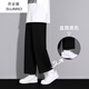 蘇京貓休閑褲子男春夏季寬松彈力抽繩運(yùn)動(dòng)直筒褲ins褲子高中大學(xué)生男褲 直筒黑色（常規(guī)） XL
