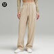 lululemon丨Woven Wide-Leg 女士休閑中腰闊腿長(cháng)褲 LW5GQJA 駝色 L