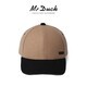 Mr DUCK設(shè)計(jì)師新品 精選羊毛呢拼接色棒球帽子 小牛皮LOGO鴨舌帽男女百搭 MW368125-中駝/黑色（棒球帽） M M（55-58cm）