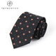 T&Twenties穩(wěn)重顯氣色 真絲正裝領(lǐng)帶男8cm商務(wù)酒會(huì)上班英倫復(fù)古灰色橘色波點(diǎn) ｛真絲領(lǐng)帶｝AS6010 幸運(yùn)星
