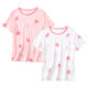 KIDS MAM&DAD女童莫代爾打底衫單件睡衣上衣女寶t恤夏季薄款內衣家居服短袖T恤 草莓 110 cm
