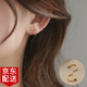 Warme Farben日常通勤耳飾睡覺(jué)不用摘銀色迷你耳釘女潮養耳洞簡(jiǎn)約耳飾新年禮物 金色一對H0554A