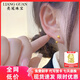 亮冠999足金彎鉤黃金耳釘女豆豆耳針U型叮沙耳環(huán)迷你耳飾首飾送女朋友 足金耳釘叮沙約1.6-1.7g一對