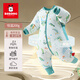 巴布豆嬰兒睡袋秋冬款恒溫寶寶分腿睡袋冬季加厚豆豆絨兒童防踢被子神器 豌豆【恒溫200g/適合0-15℃】 90碼【適合身高75-85cm】