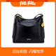 FOLLI FOLLIEfollifollie花萼包牛皮革斜挎包包女士休閑包包時(shí)尚百搭大包輕奢黑色