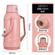 新家園新家園時(shí)尚保溫瓶學(xué)生宿舍家用大容量玻璃內膽真空暖水壺開(kāi)水茶瓶 粉色3.2L