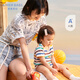 愛慕兒童嬰幼連體衣棉短袖新生兒衣服親子裝嬰兒A類【森呼吸】唯 白底條紋滿印 80cm