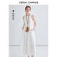 VEGA CHANG2025新款夏季無袖連衣裙女裝簡約氣質(zhì)高級感背心長裙白色 陶瓷白 M