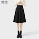 她池高腰中長(cháng)裙2025秋冬新款女裝時(shí)尚簡(jiǎn)約通勤百褶半身裙