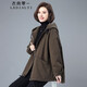 衣典零一（LEDIALYI）加絨加厚派克棉服女短款2024冬季女裝新款中年寬松棉衣棉襖子外套 咖色 L（推薦140-160斤）