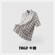 TAGD中國 復(fù)古條紋格子拼接冰感短袖襯衫夏季新款設(shè)計感寬松休閑襯衣 黑色 M